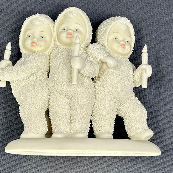 VTG Dept 56 Snowbabies A Little Night Light Figurine 5" Candle Trio Christmas - Picture 12 of 15
